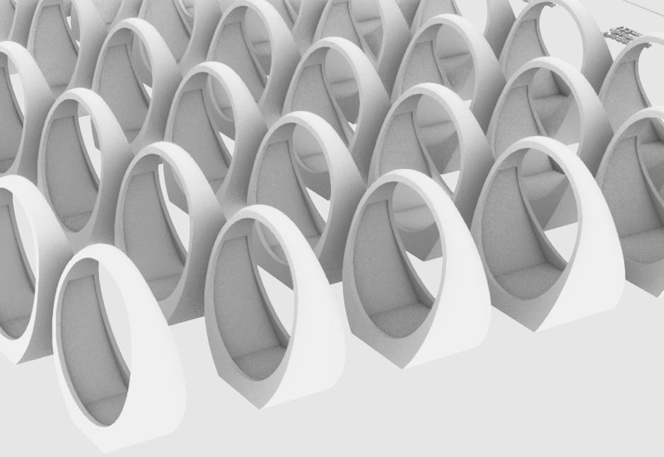 Signet rings set SQUARE top 3D print model_3