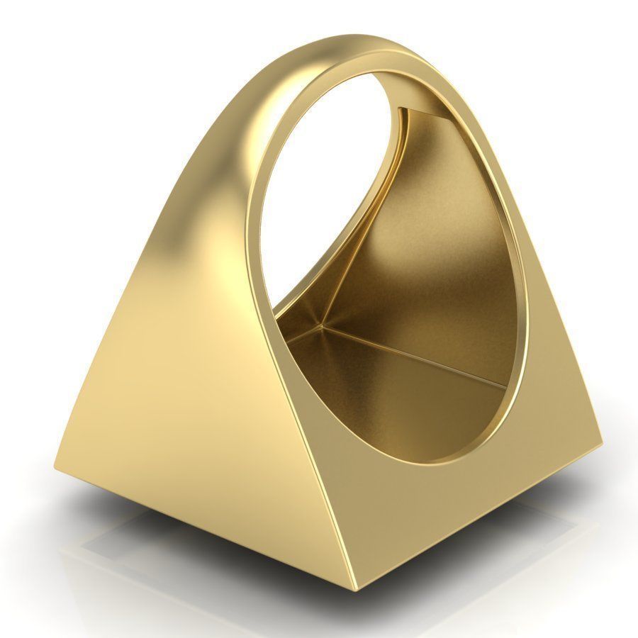 Signet rings set SQUARE top 3D print model_13