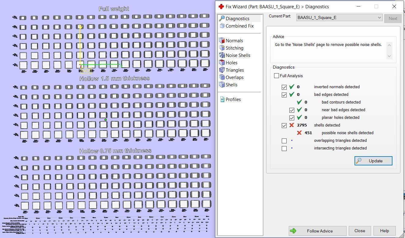 Signet rings set SQUARE top 3D print model_12