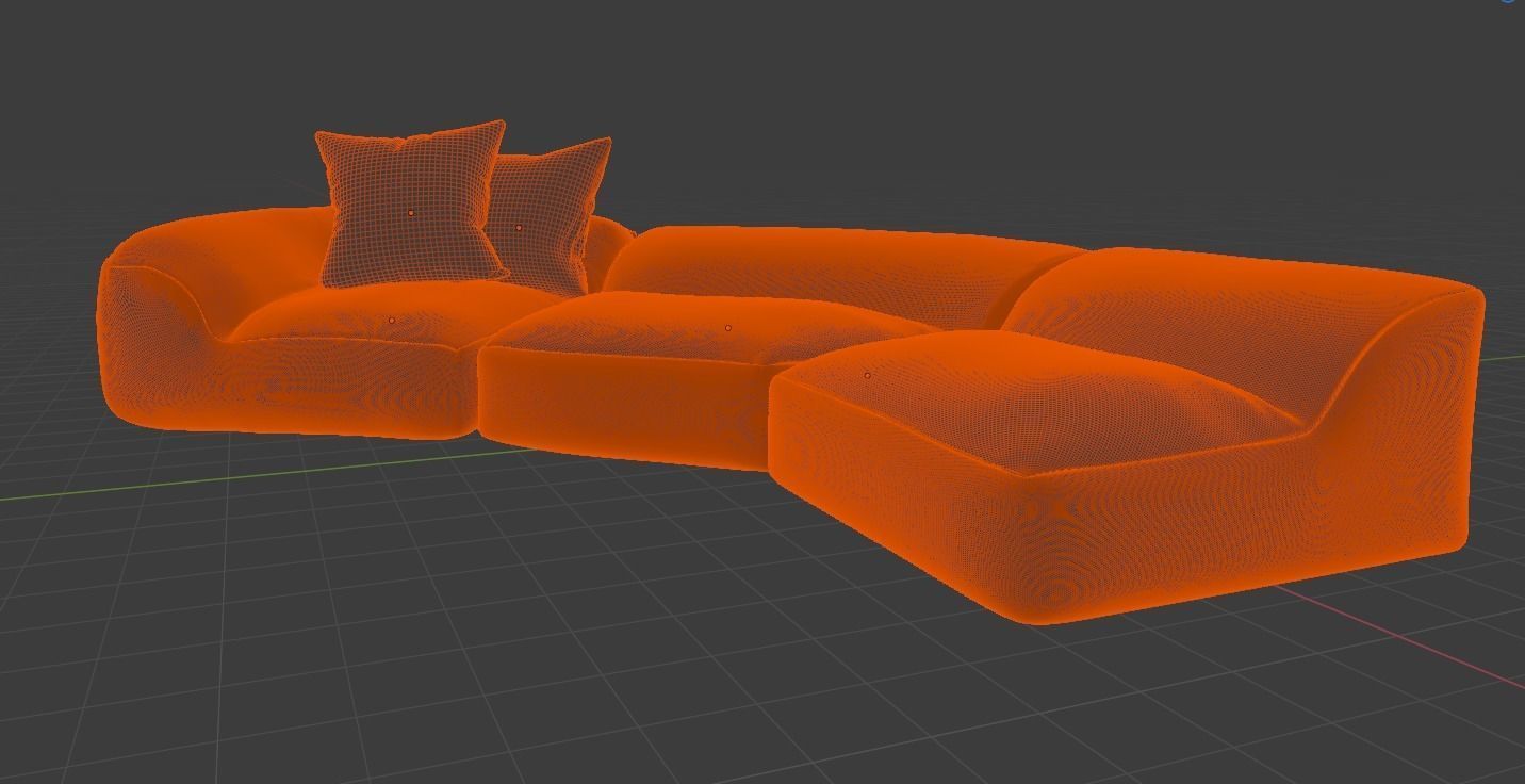 White Modern Sofa  3D model_5