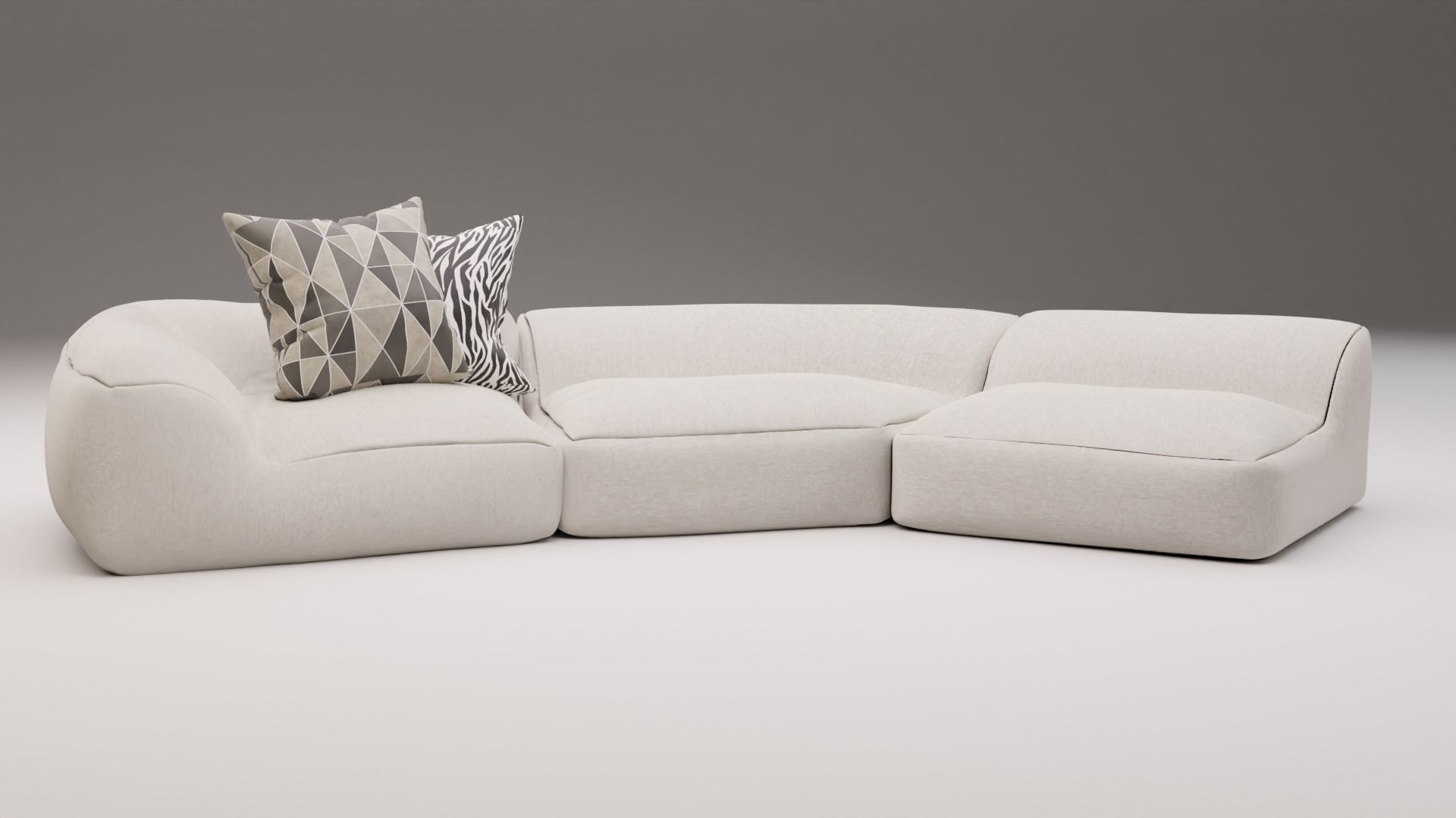 White Modern Sofa  3D model_1