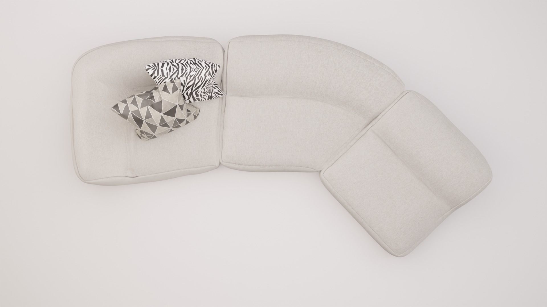 White Modern Sofa  3D model_2