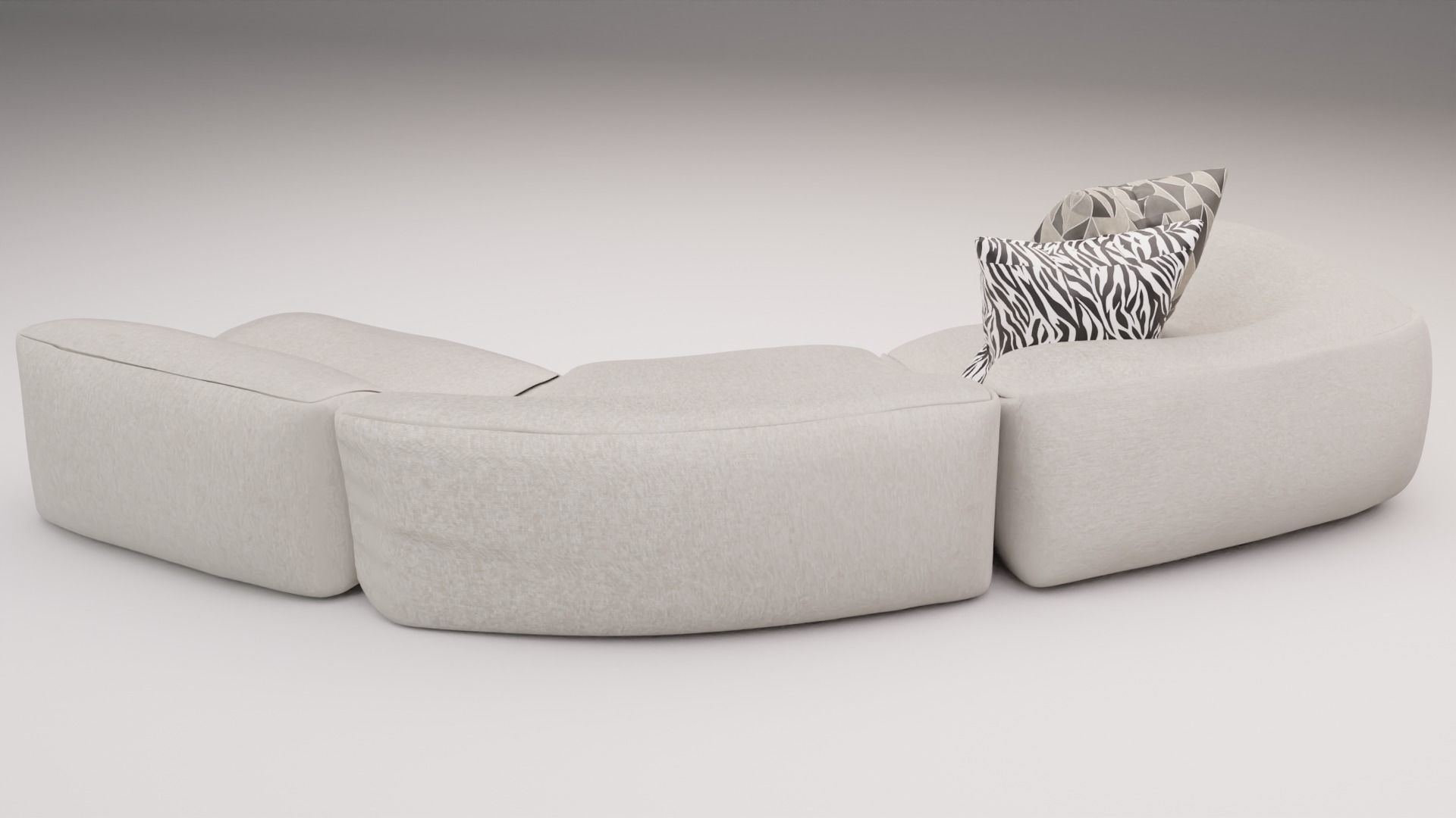 White Modern Sofa  3D model_3
