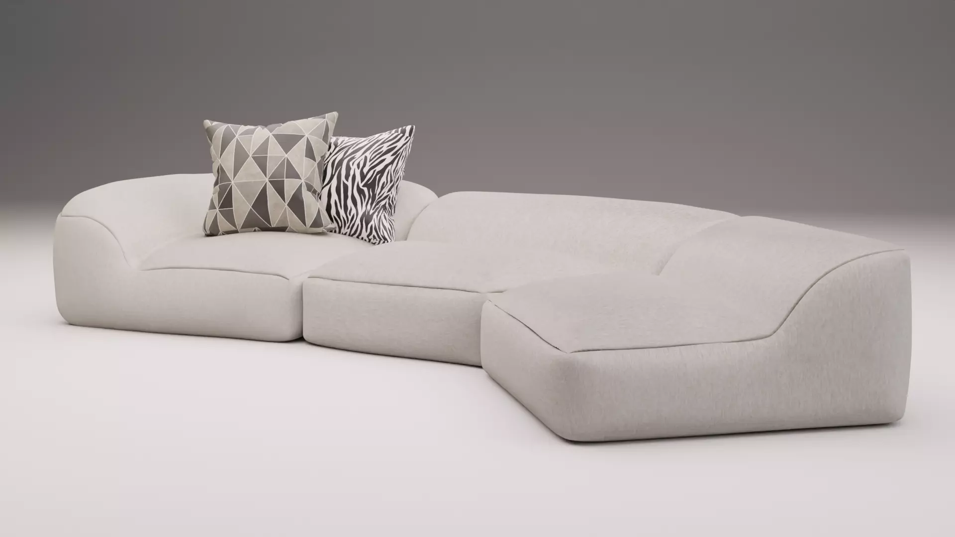White Modern Sofa  3D model_0