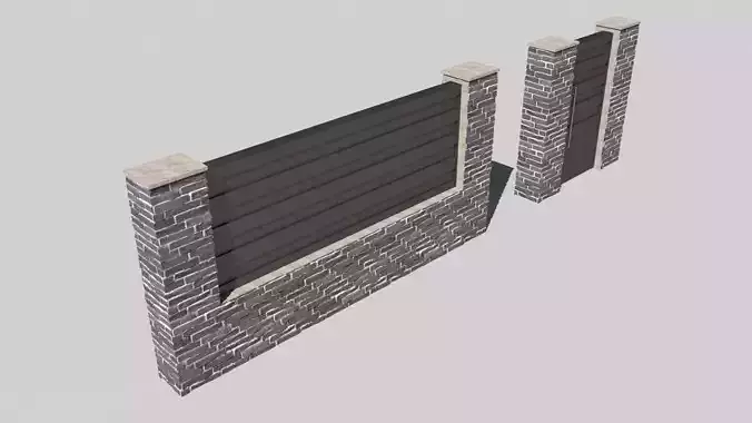 Modern fence 3D model