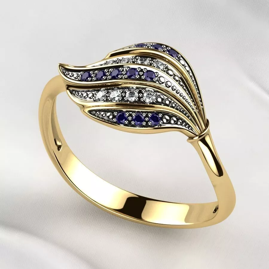 Big Leaf Gold Ring 3D print model