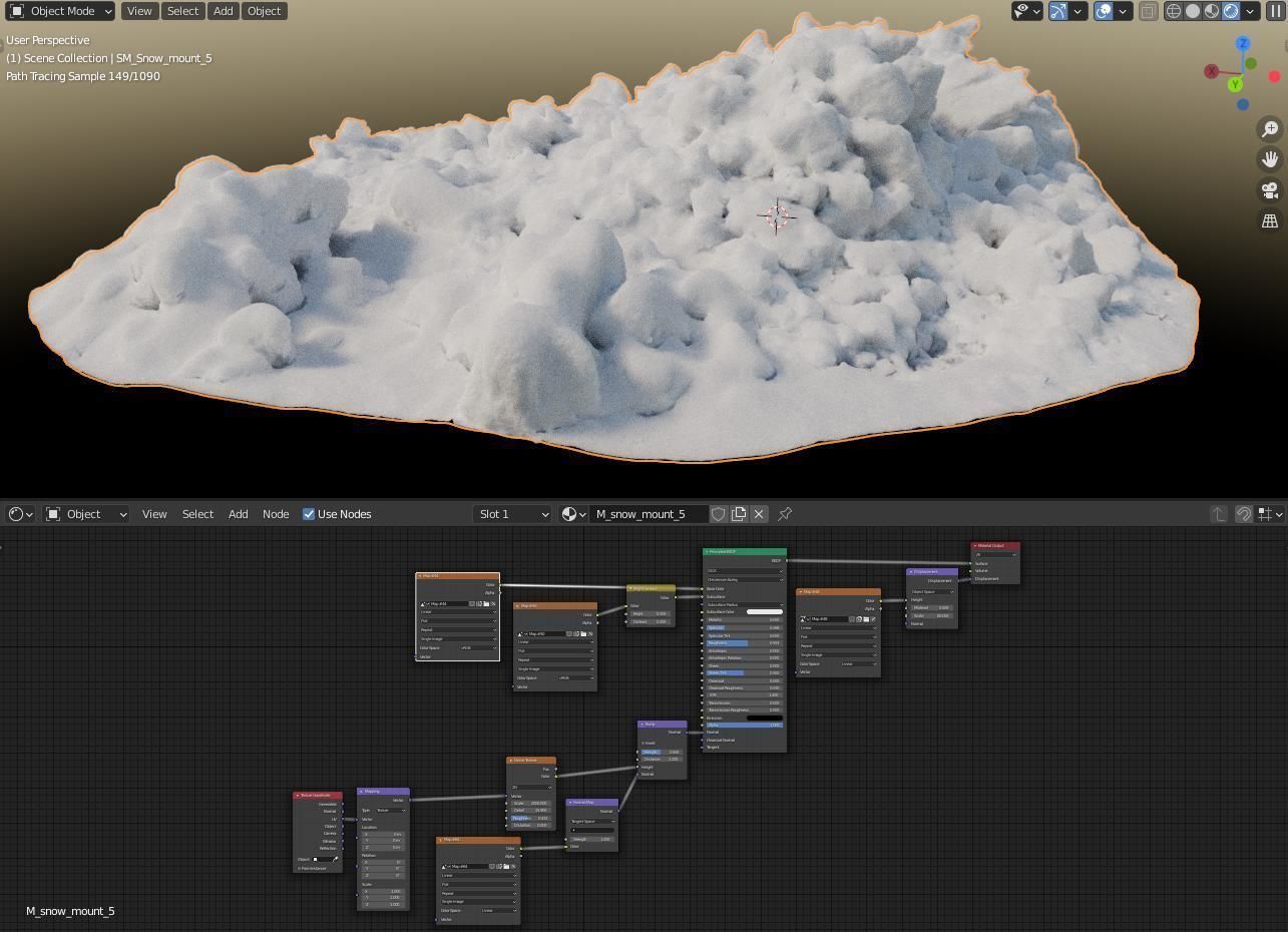 Ultra realistic a Pile of snow 2021 Low-poly 3D model_6