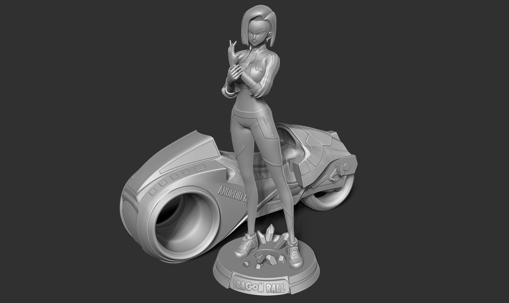 Racer Android 18 3D print model_17
