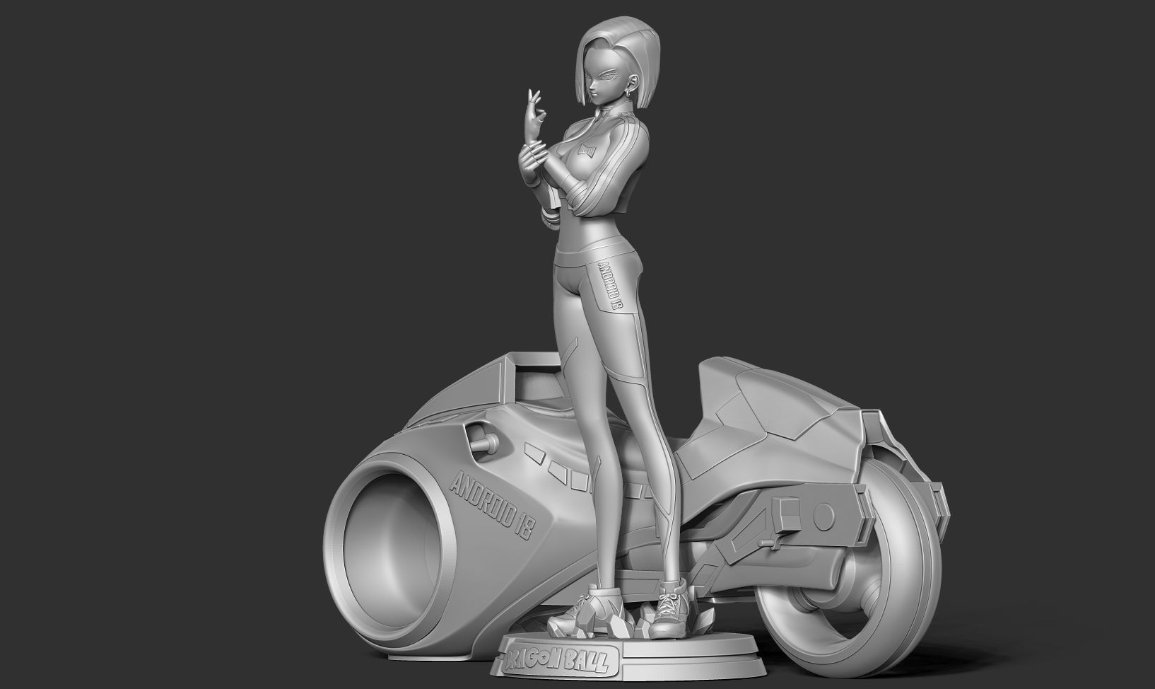 Racer Android 18 3D print model_13