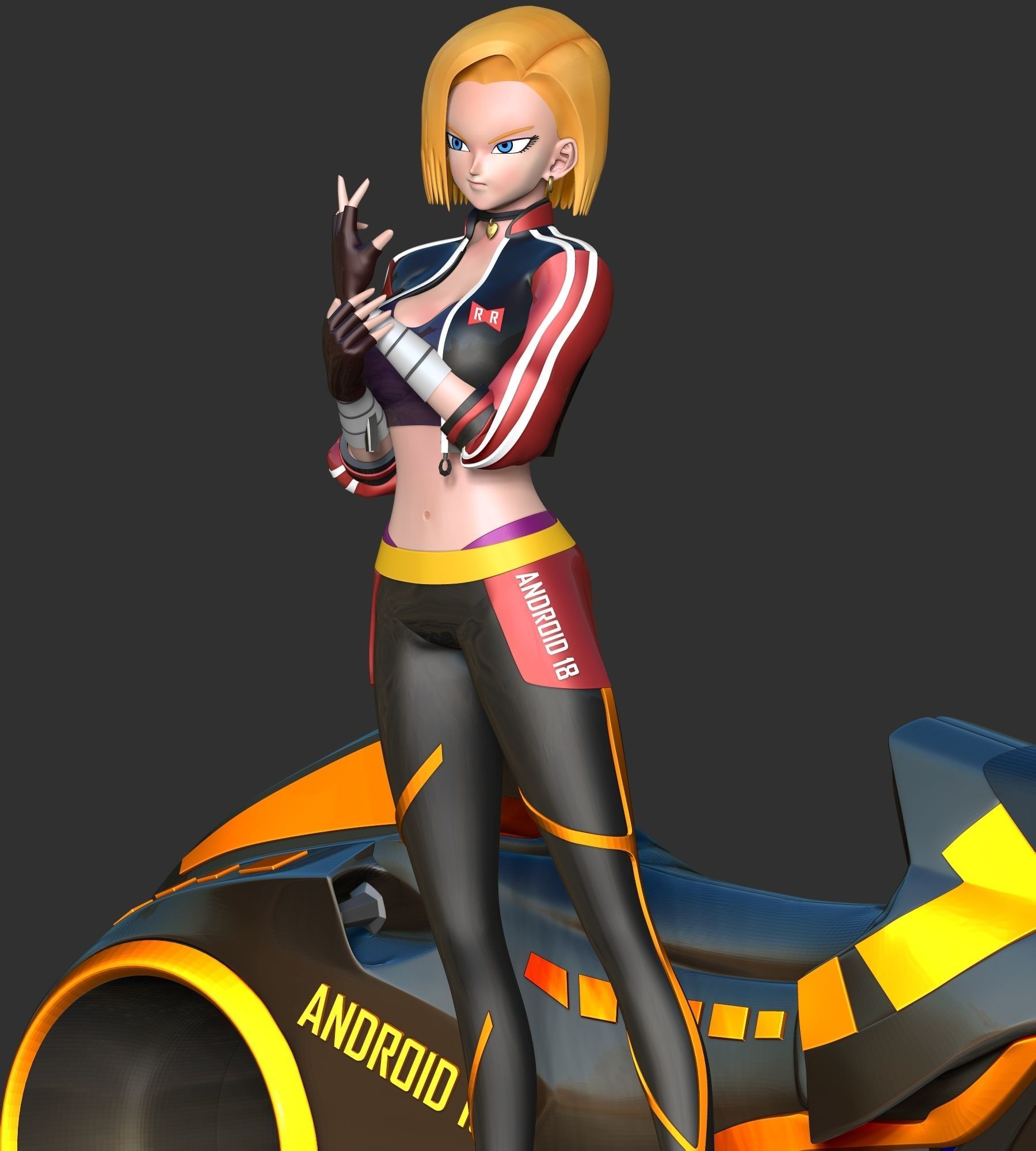 Racer Android 18 3D print model_7