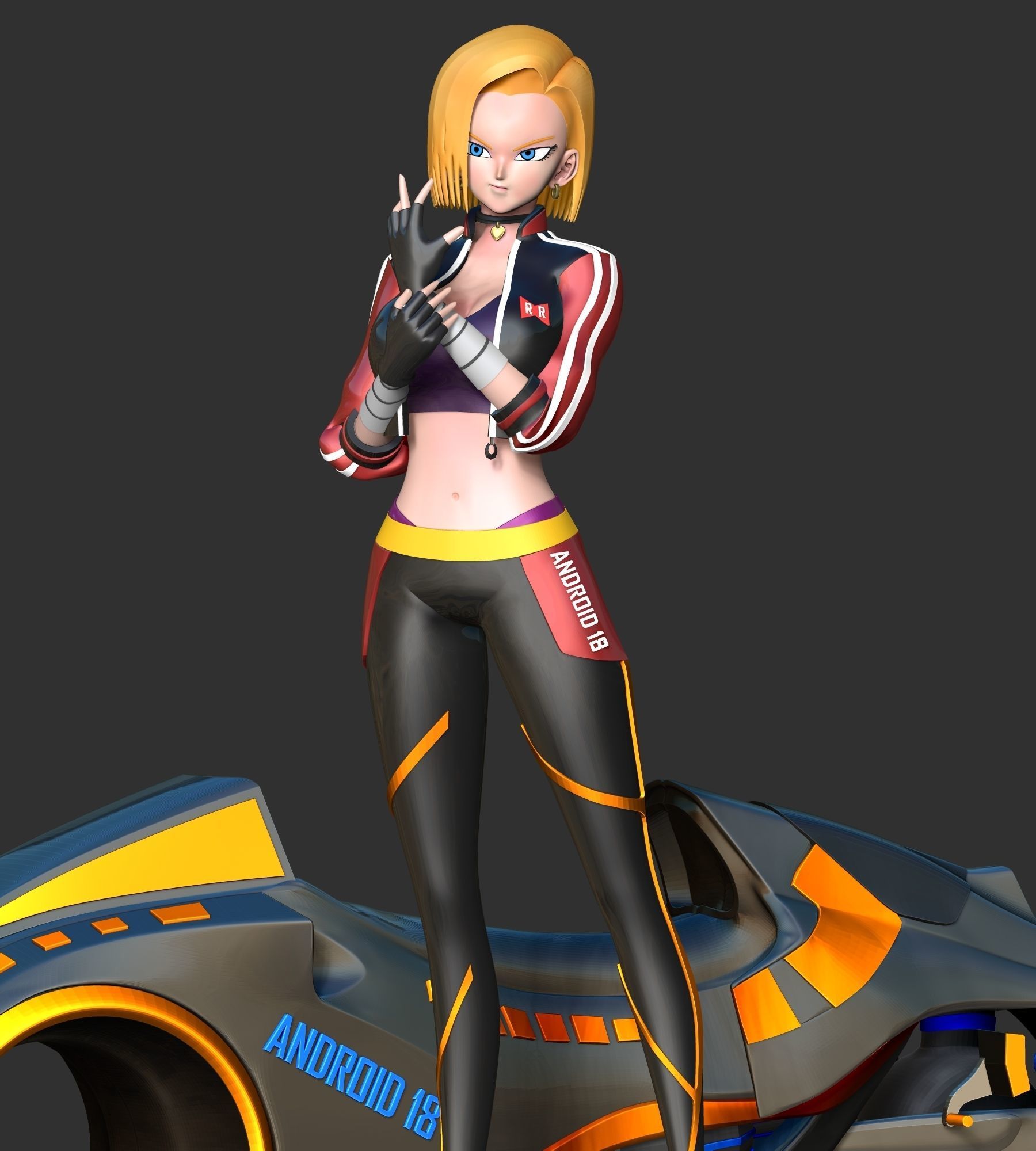 Racer Android 18 3D print model_5