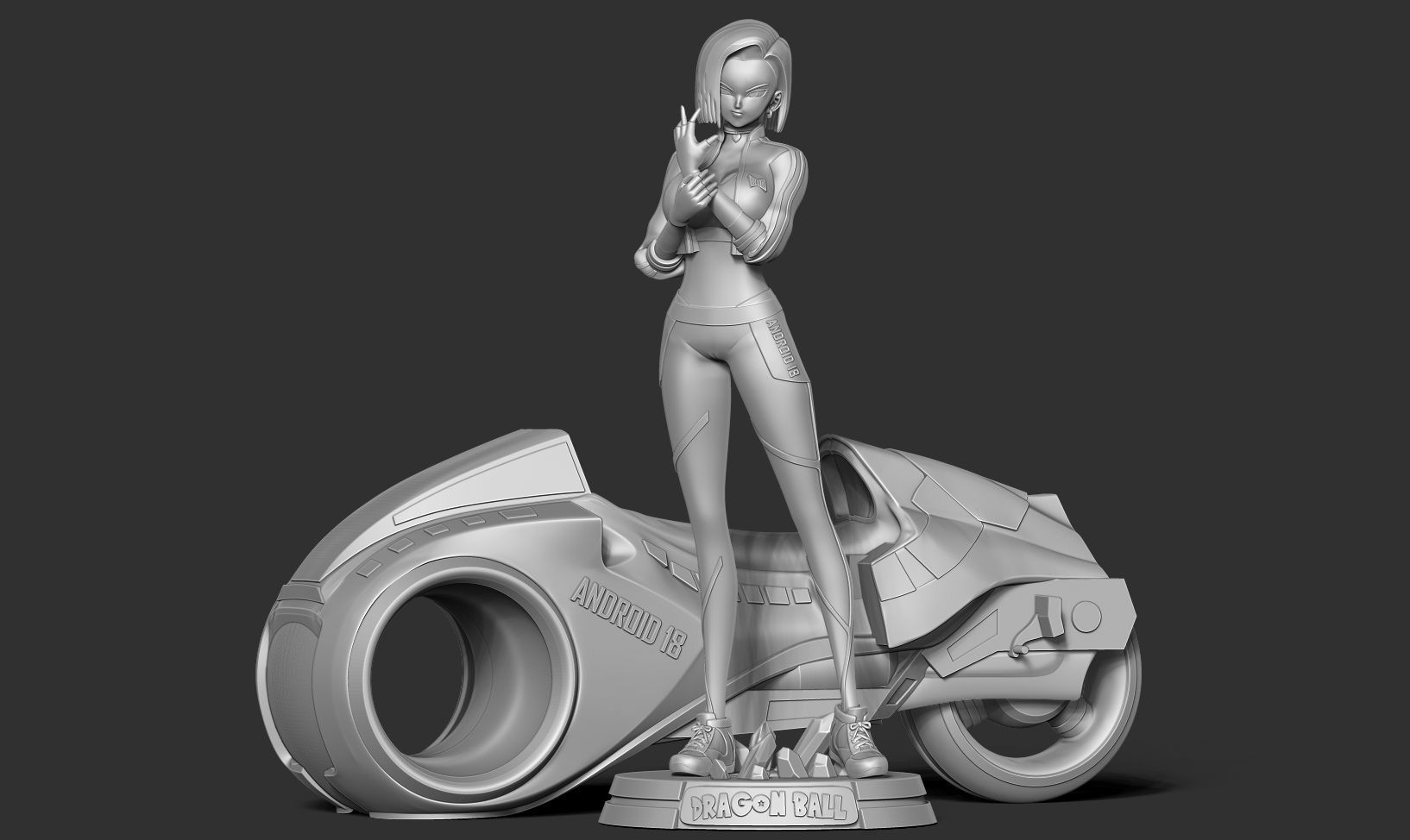 Racer Android 18 3D print model_10