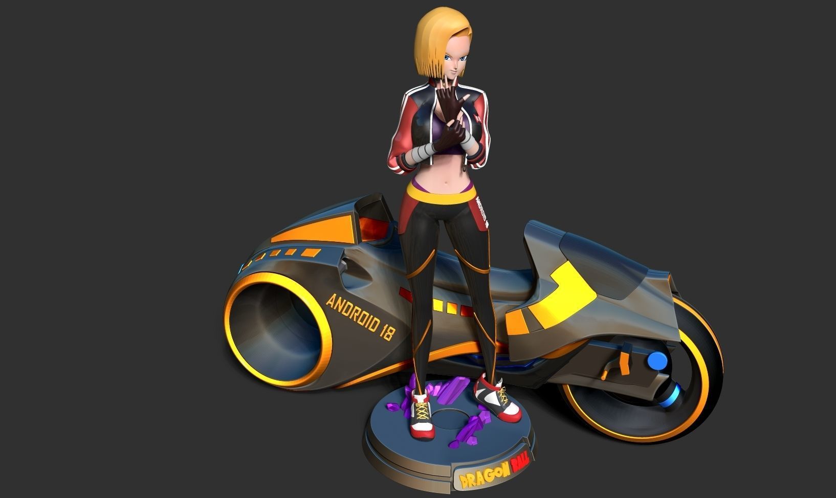 Racer Android 18 3D print model_18