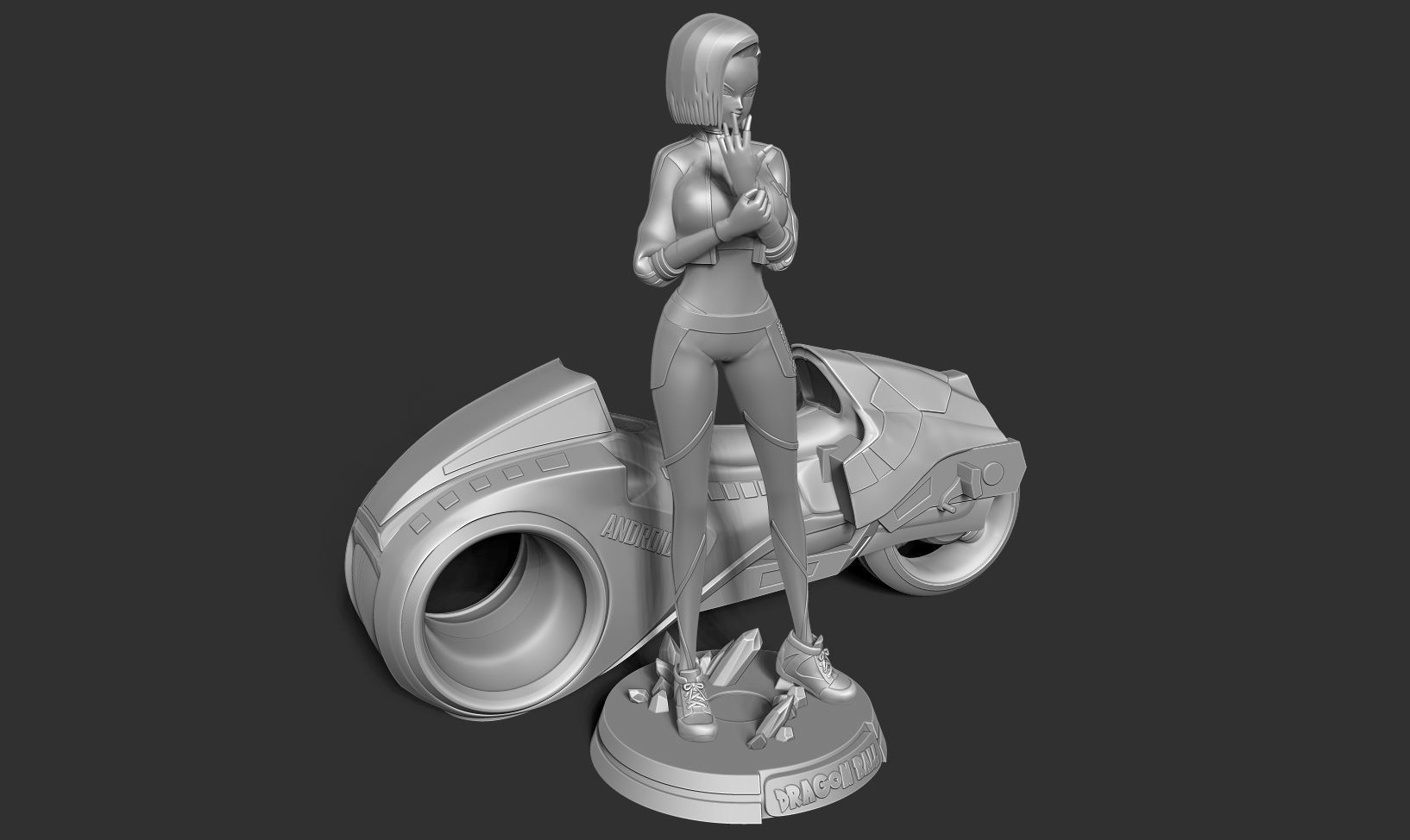 Racer Android 18 3D print model_19