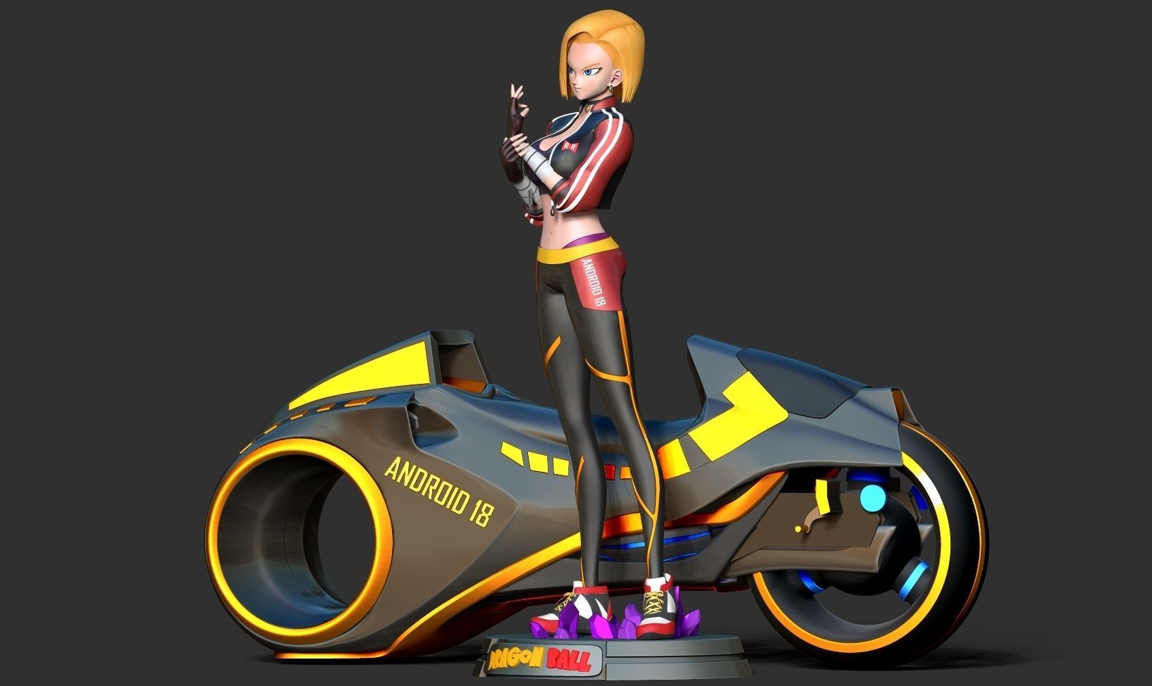 Racer Android 18 3D print model_12