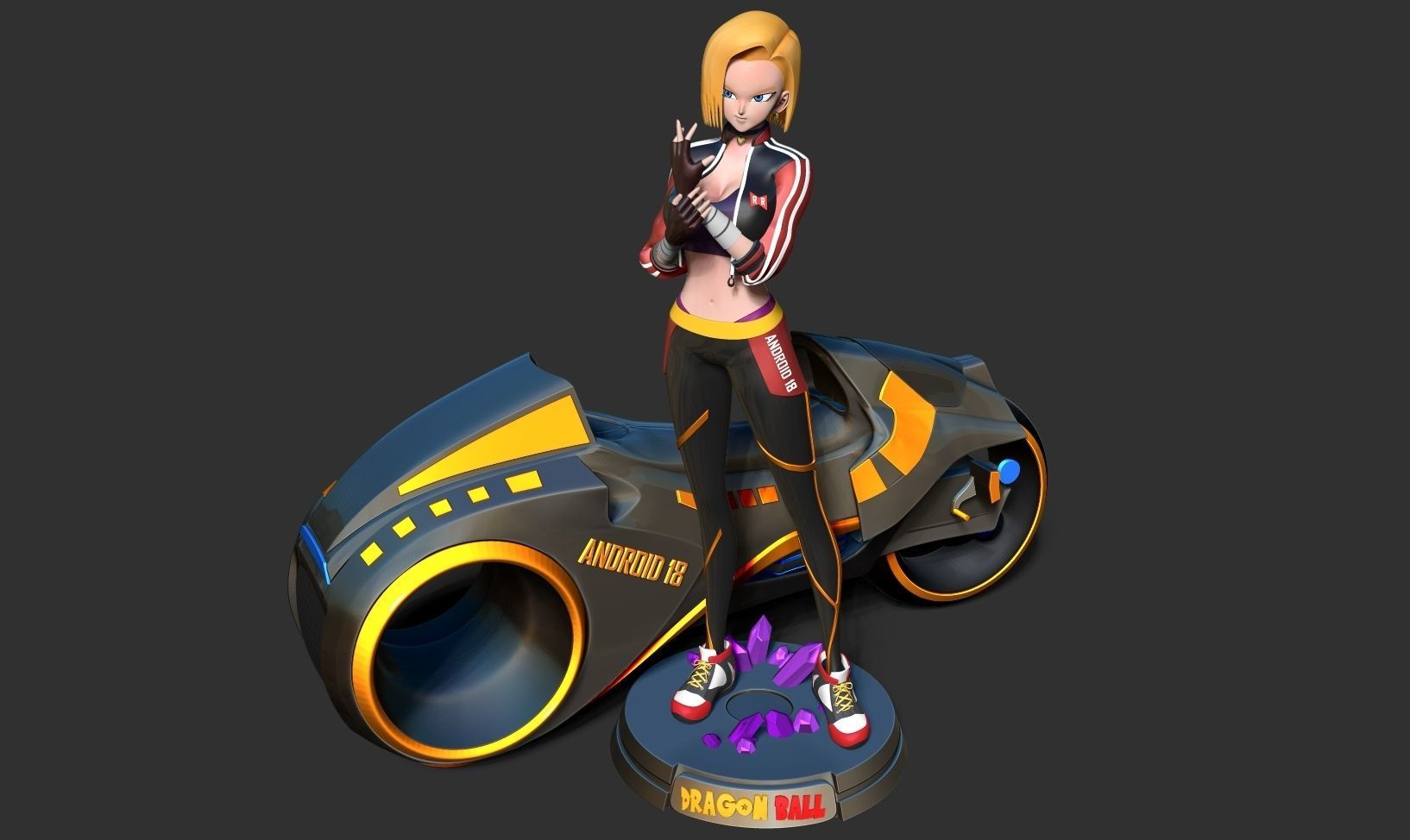 Racer Android 18 3D print model_16