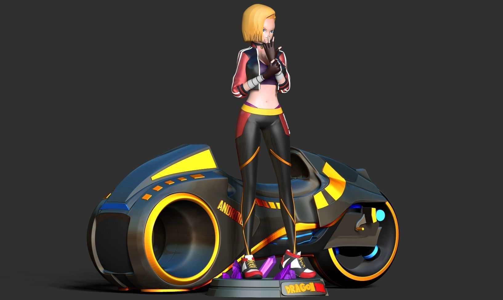 Racer Android 18 3D print model_14