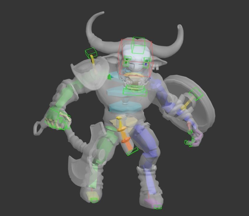 Minotaur stylized character Low-poly 3D model_5
