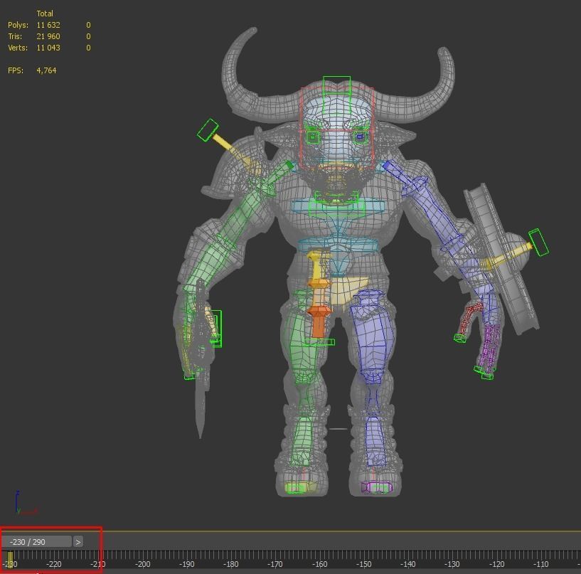 Minotaur stylized character Low-poly 3D model_4