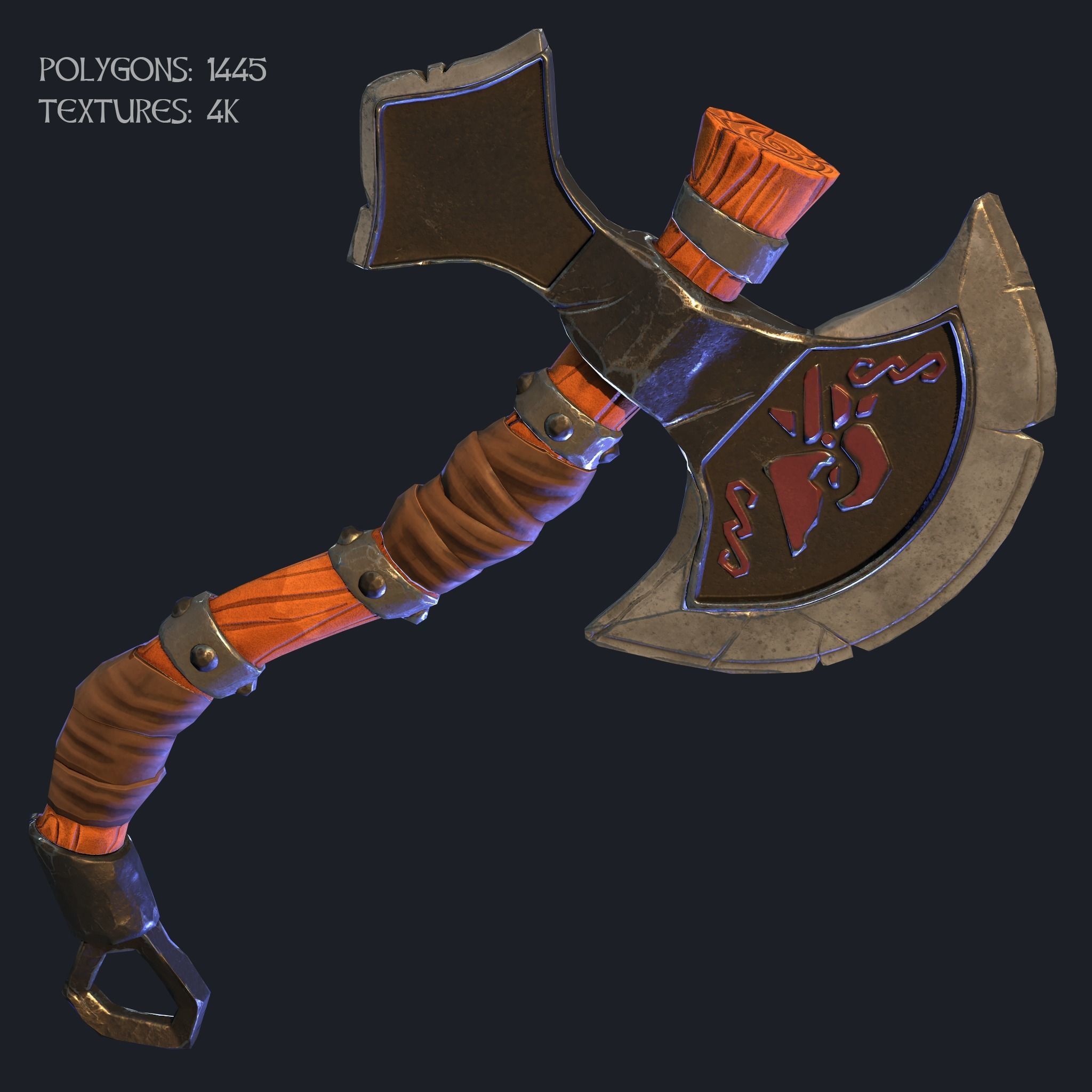 Minotaur stylized character Low-poly 3D model_3