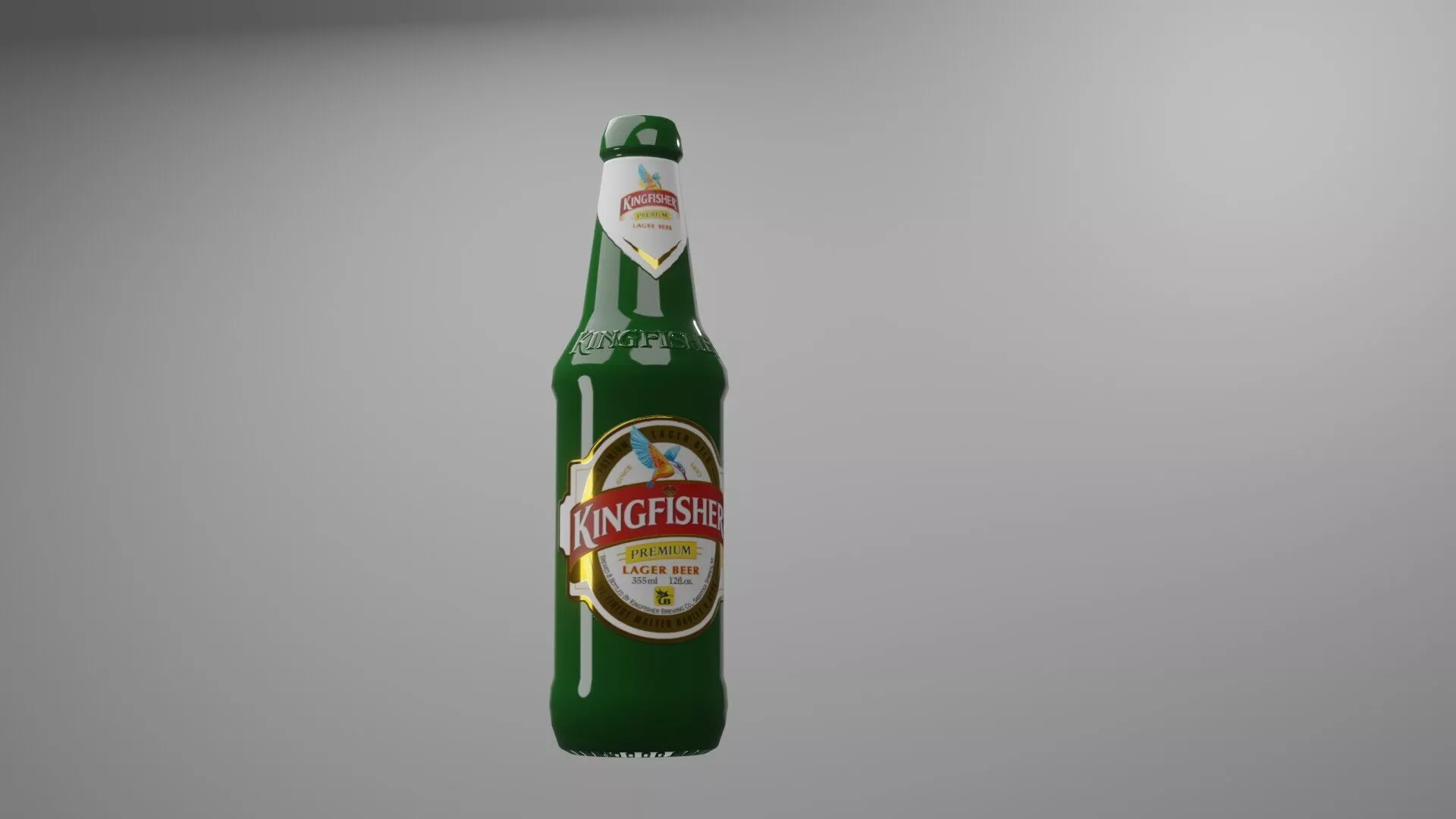 Beer Bottle Green Free low-poly 3D model