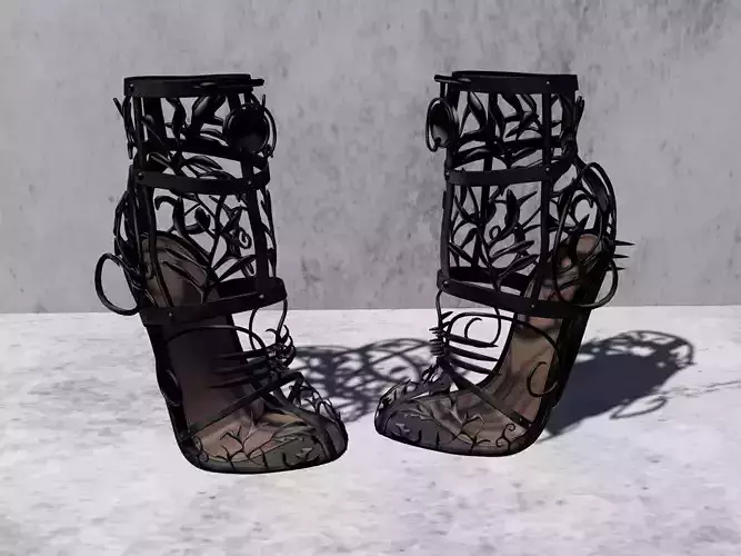 Shoes 3D Black 1 Low-poly 3D model