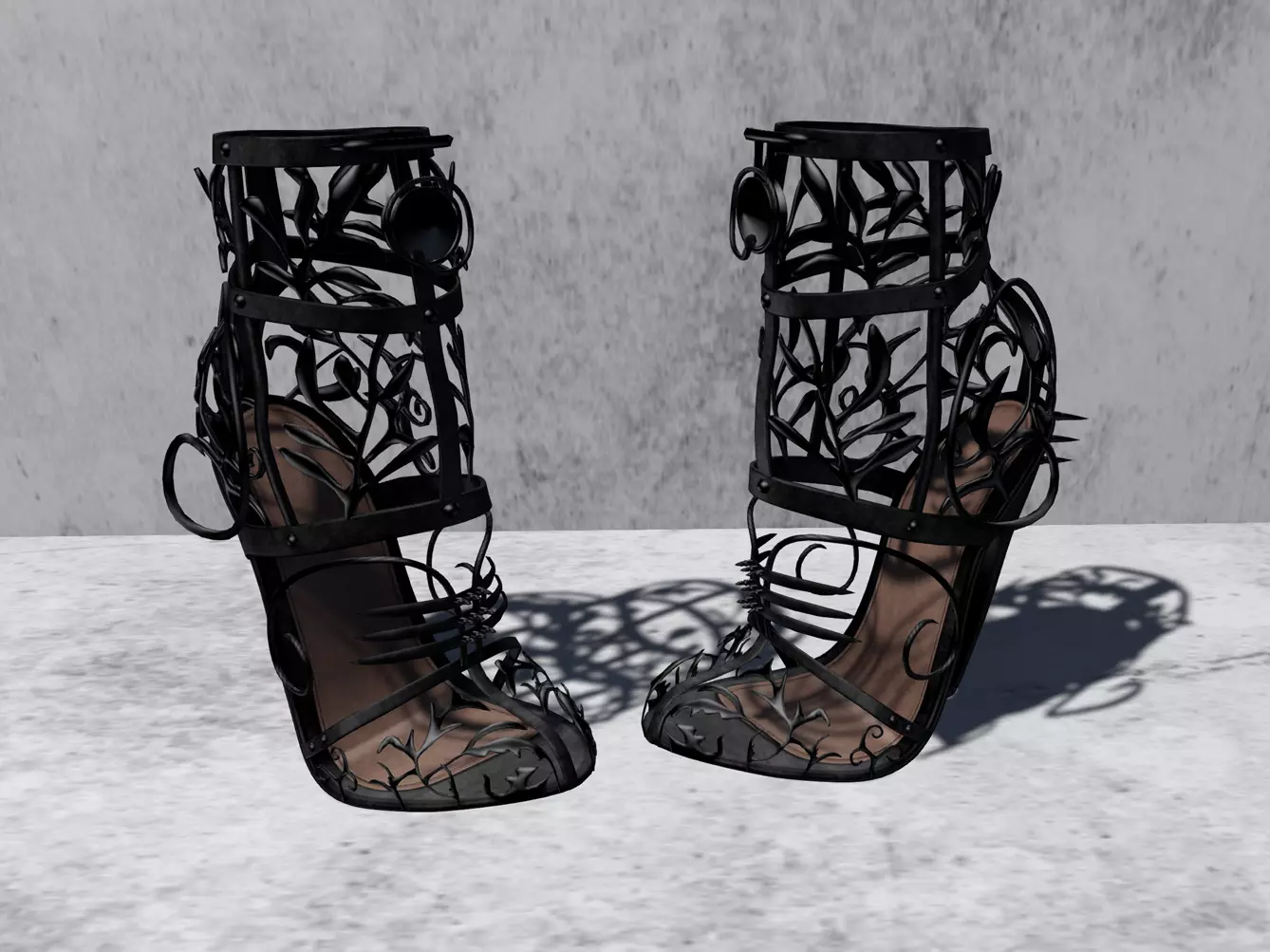 Shoes 3D Black 1 Low-poly 3D model