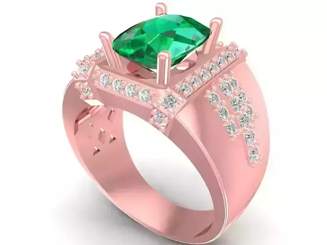 Luxury Oval Emerald Diamond Cocktail Ring for Women  2957
