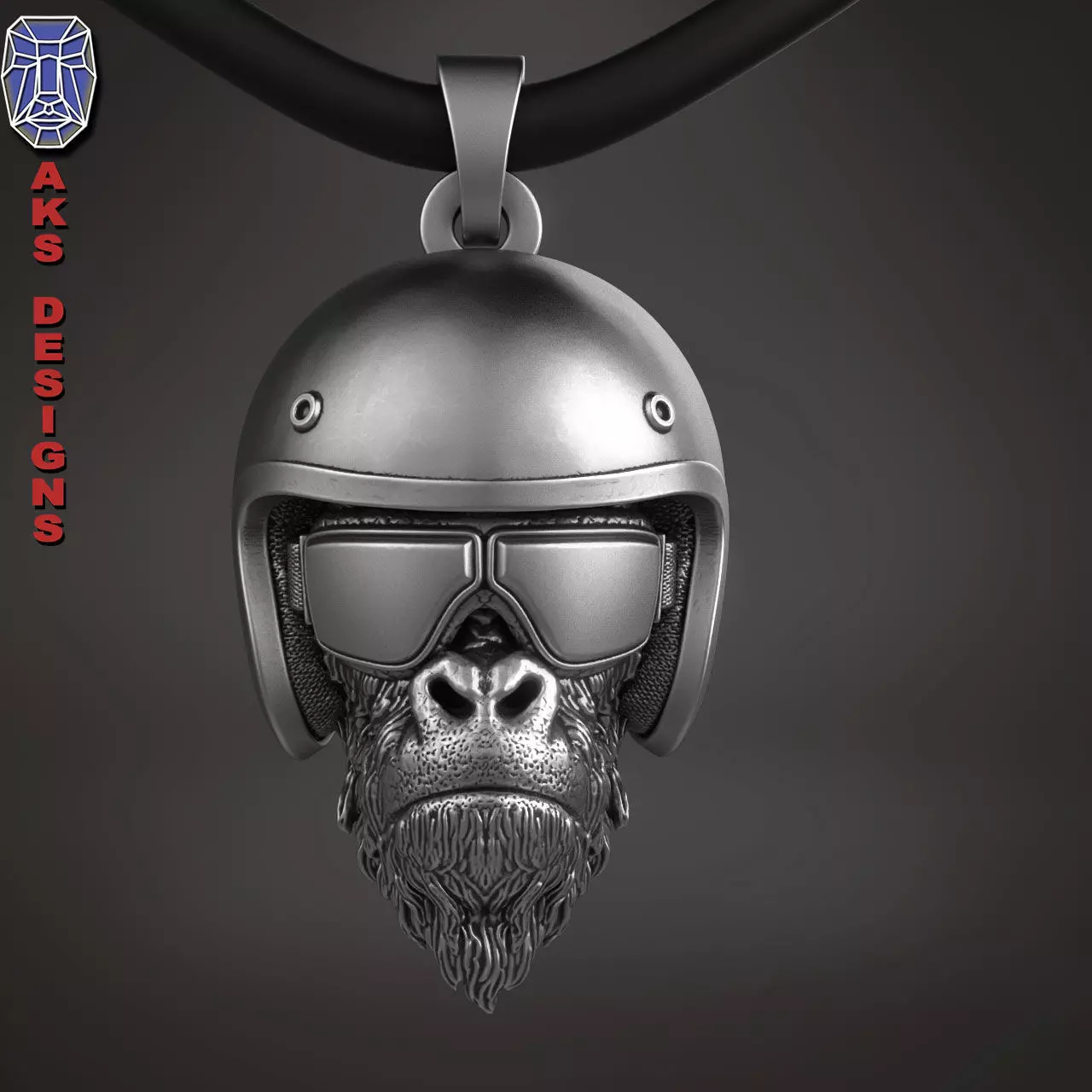 Pendant animal jewelry Biker Guerilla 2 3D print model