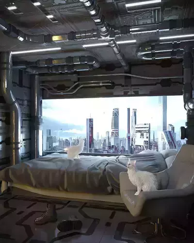 Futuristic apartment 3D model