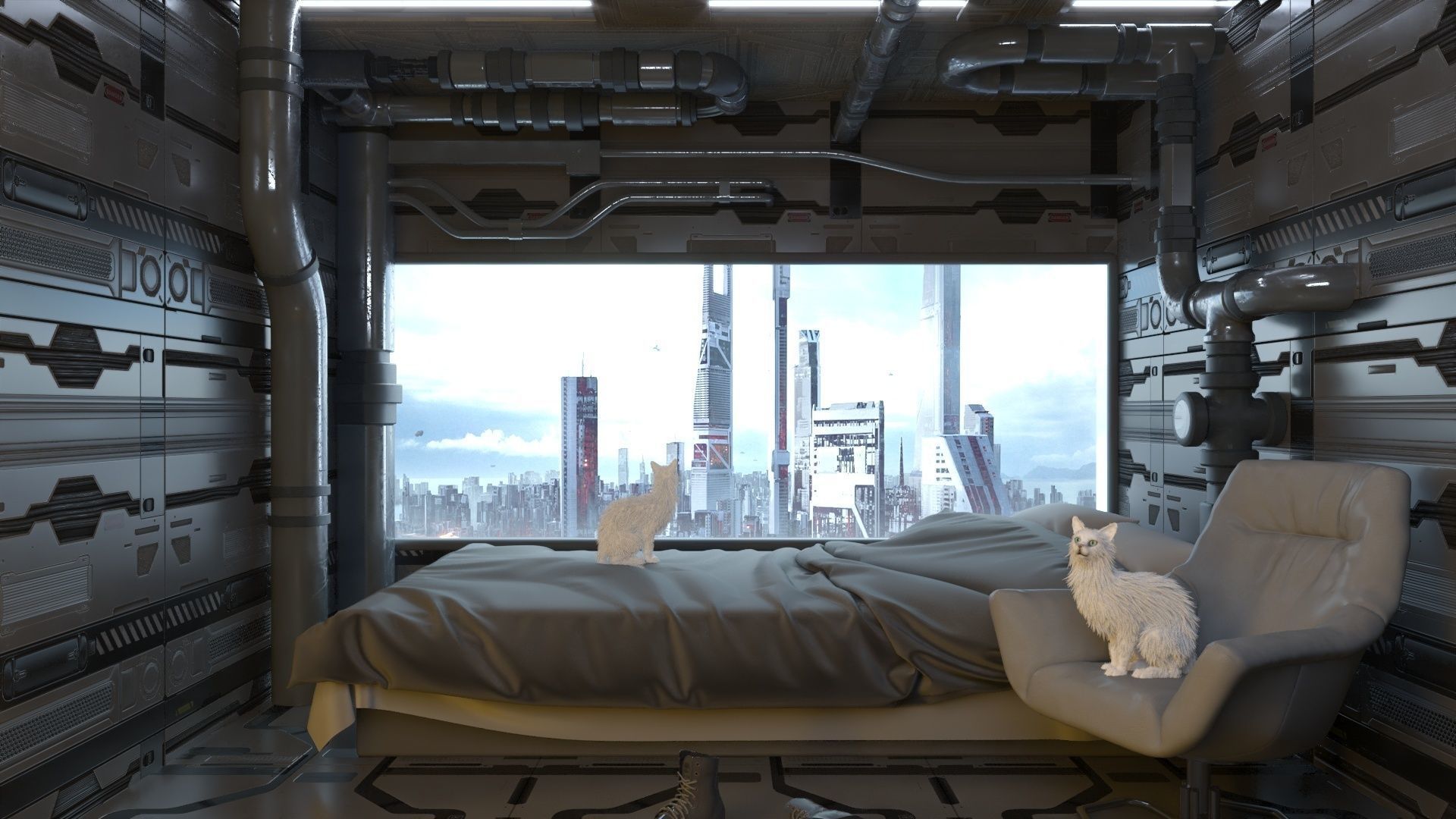 Futuristic apartment 3D model_14