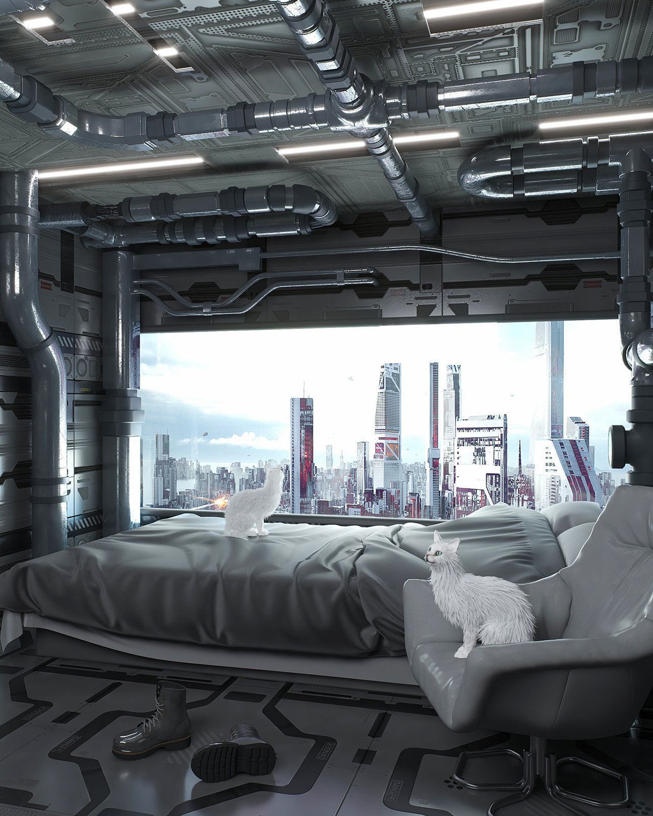 Futuristic apartment 3D model_6