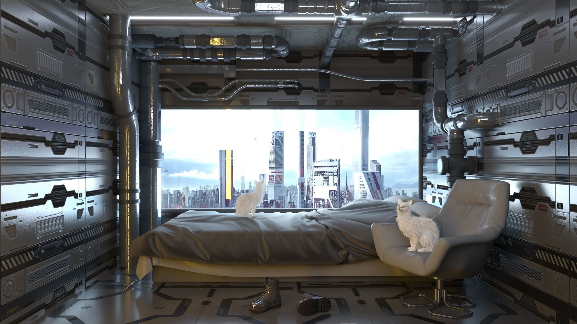 Futuristic apartment 3D model_1