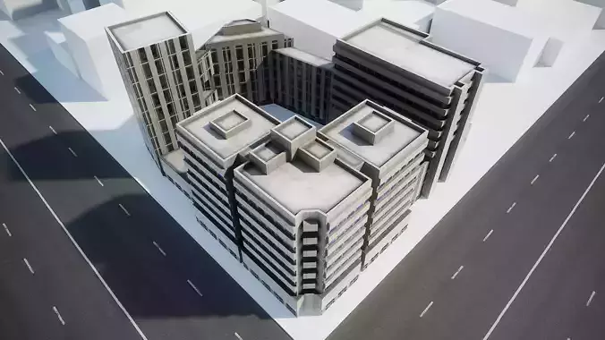 Modern residential building  3D model