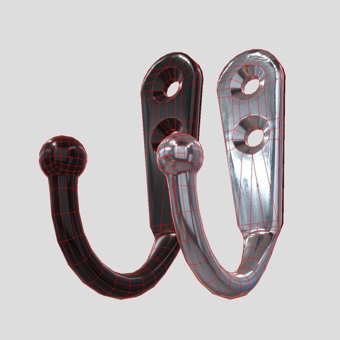 Coat Hook 3 Low-poly 3D model_12