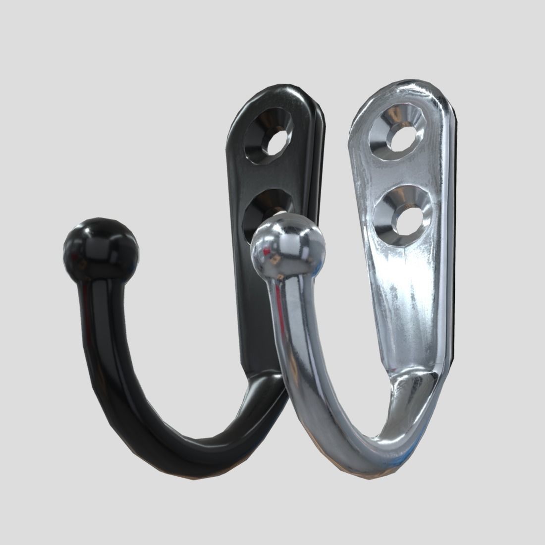 Coat Hook 3 Low-poly 3D model_11