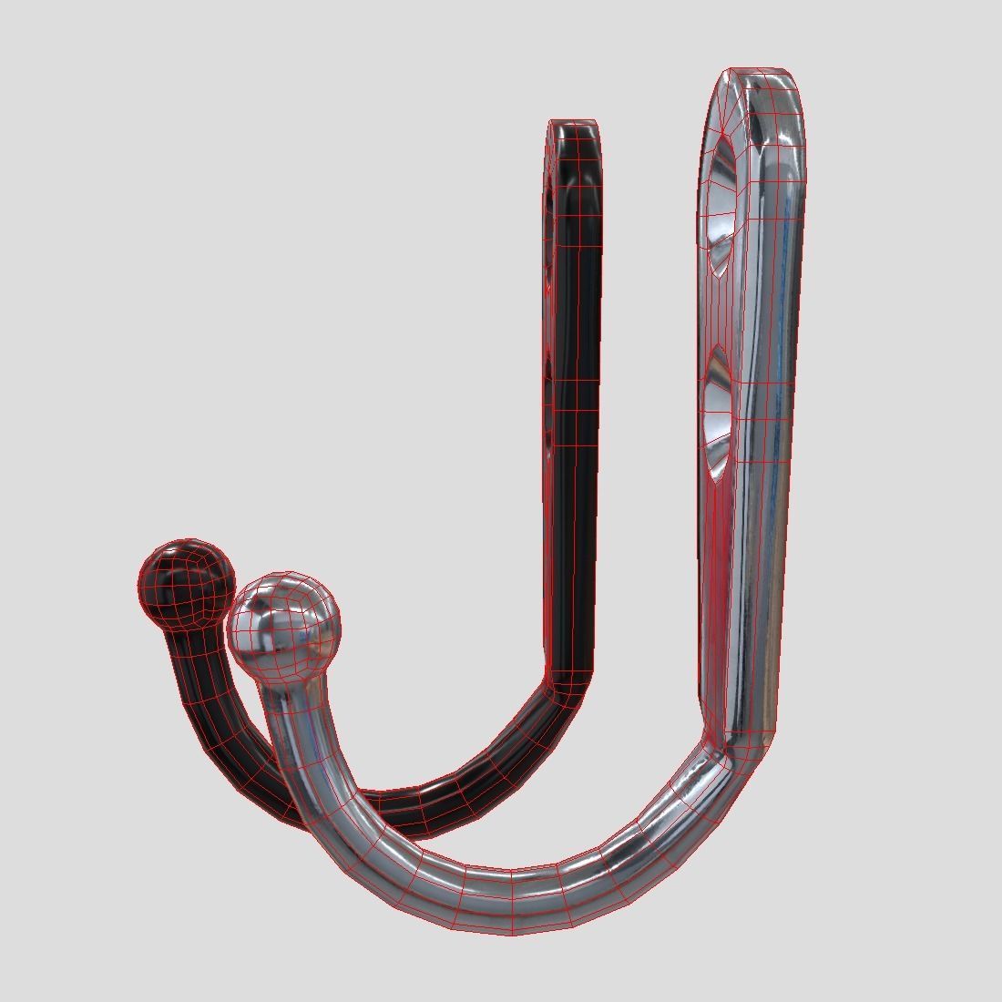 Coat Hook 3 Low-poly 3D model_4