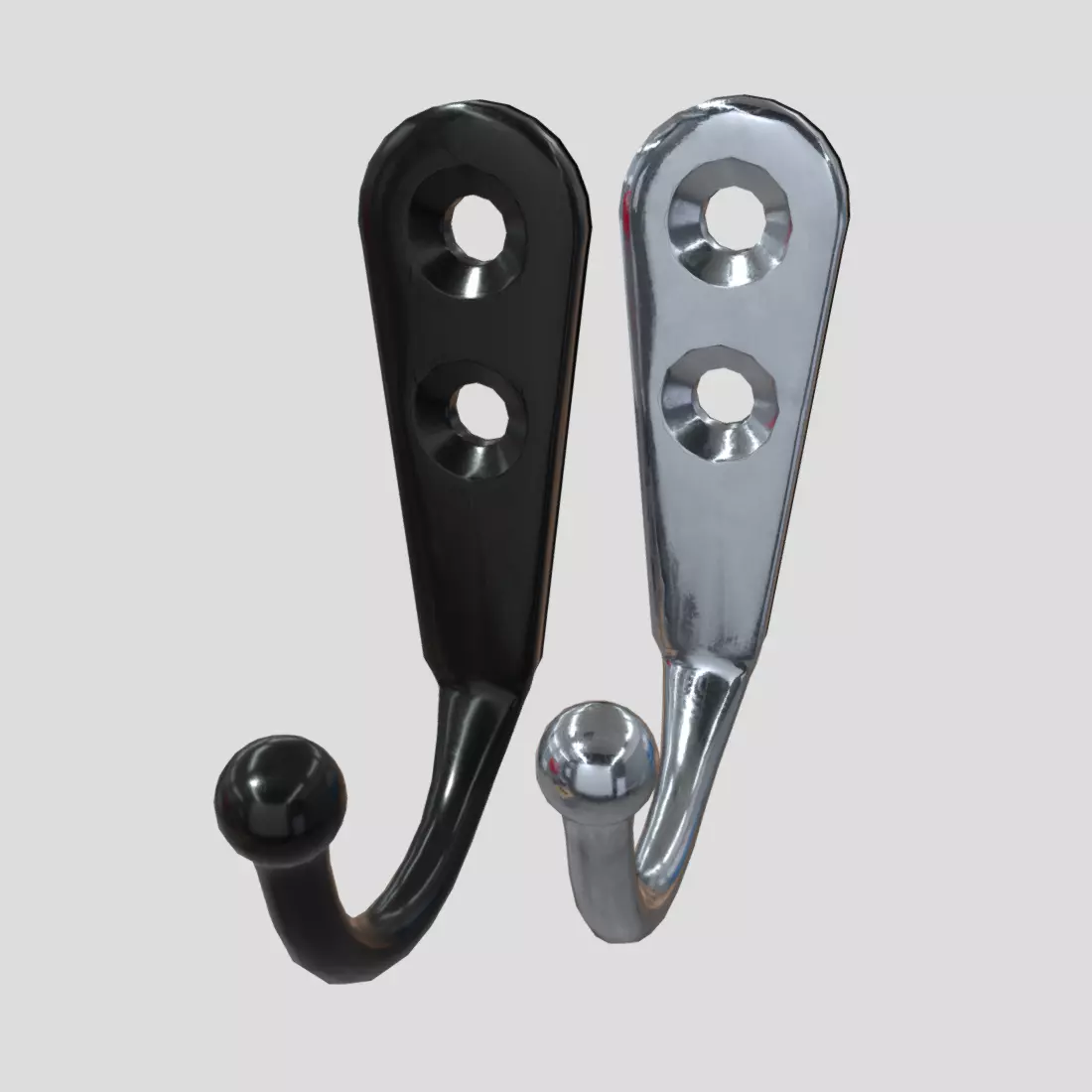 Coat Hook 3 Low-poly 3D model_0