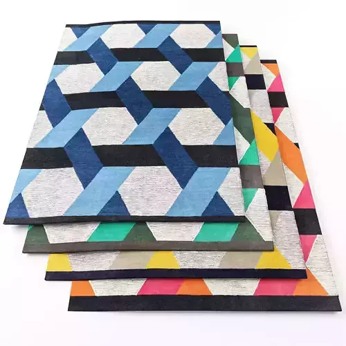 Rugs-1245 set of colorful geometric rugs