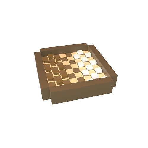 Voxel Checkers v1 001 Low-poly 3D model