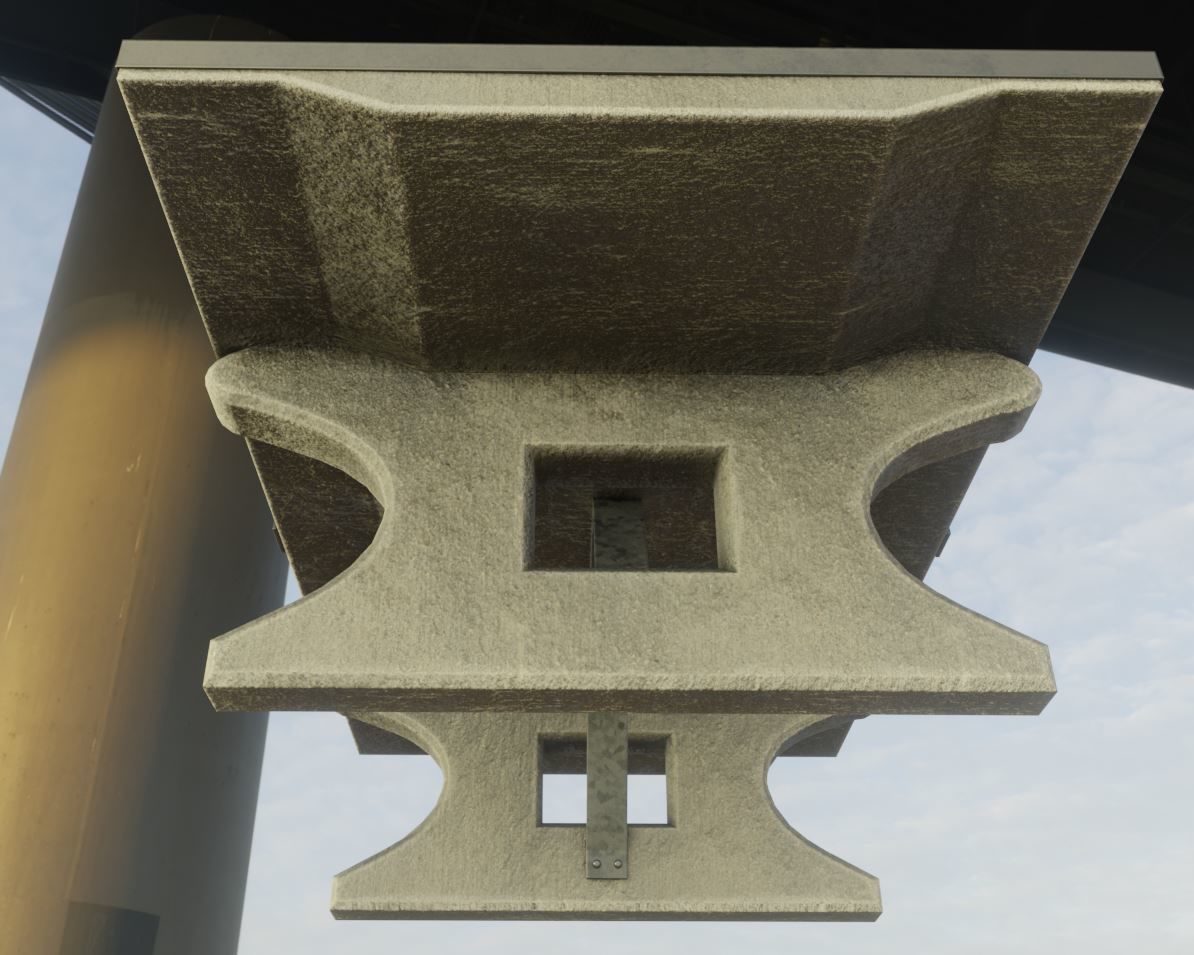 Ping Pong Table 1 For Outside With Concrete Foundation Low-poly 3D model_7