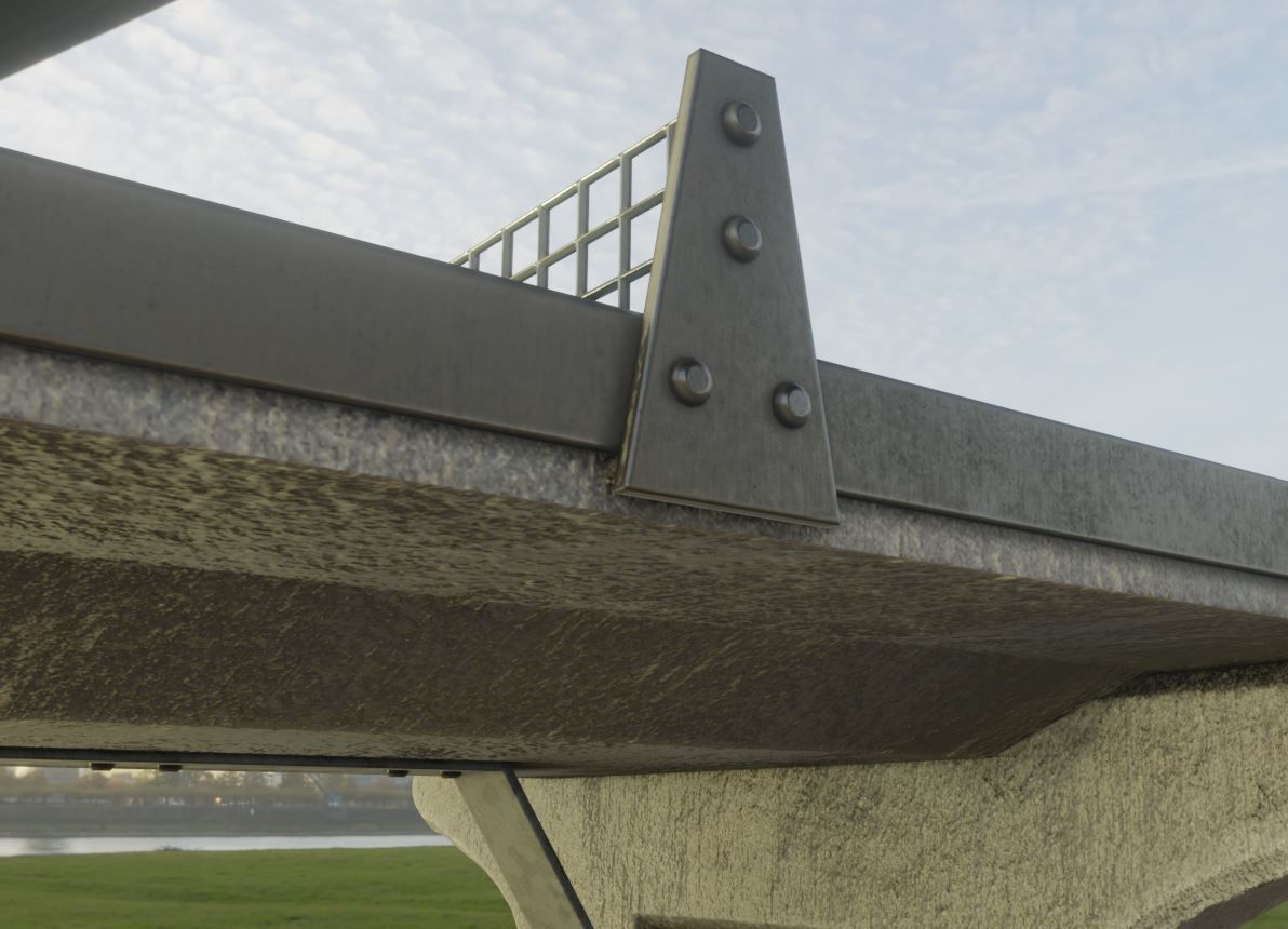 Ping Pong Table 1 For Outside With Concrete Foundation Low-poly 3D model_5