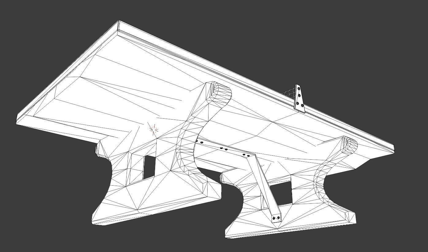 Ping Pong Table 1 For Outside With Concrete Foundation Low-poly 3D model_20