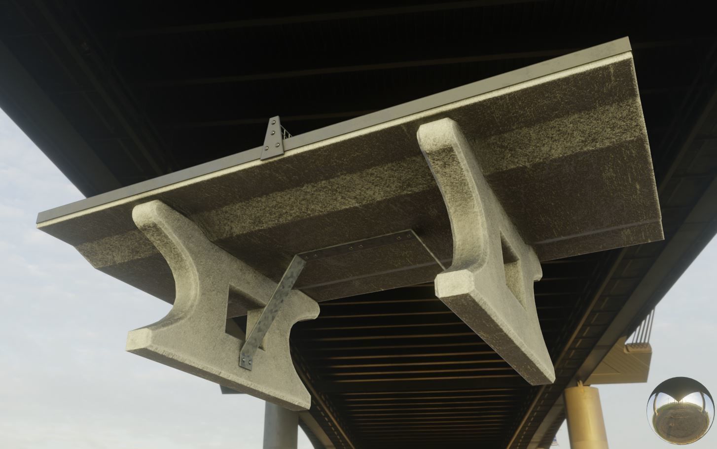 Ping Pong Table 1 For Outside With Concrete Foundation Low-poly 3D model_11