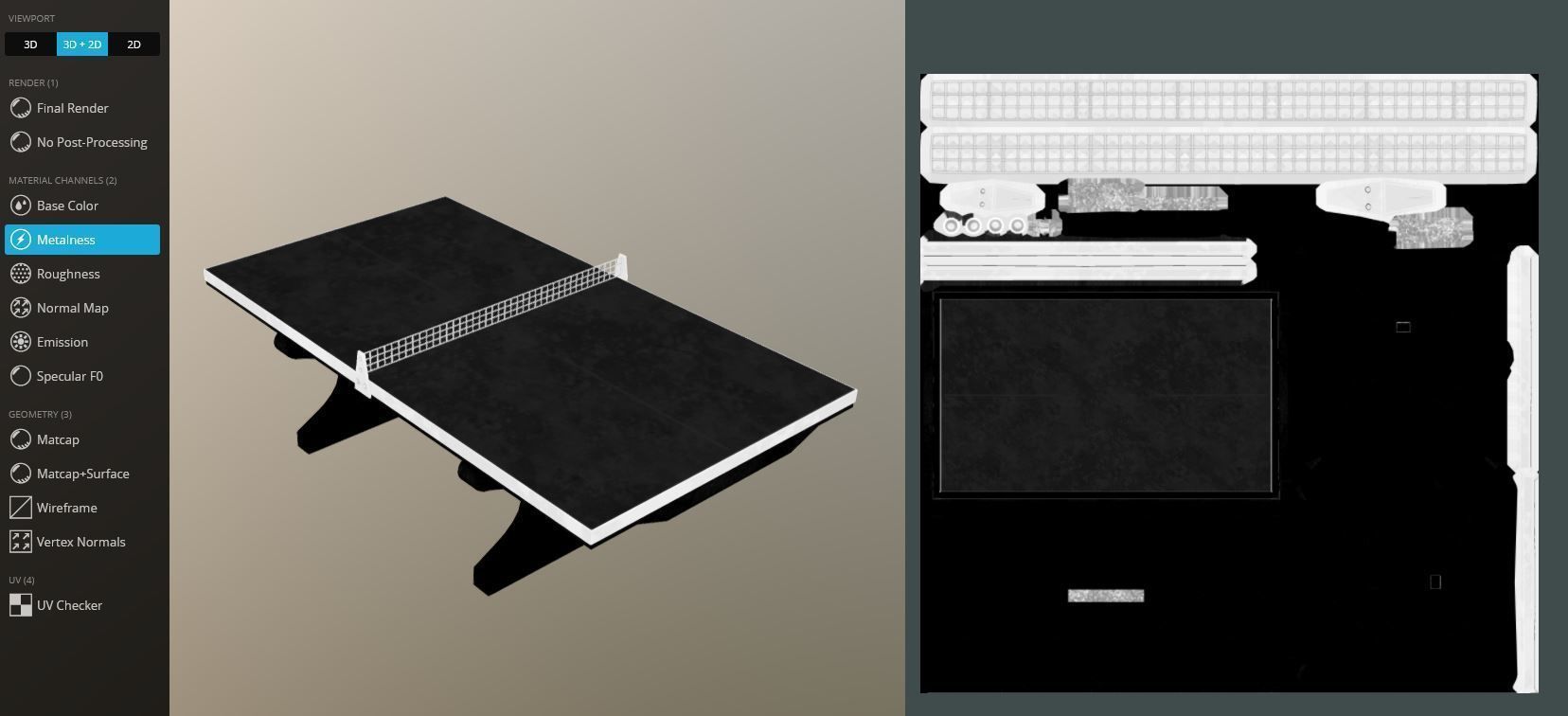 Ping Pong Table 1 For Outside With Concrete Foundation Low-poly 3D model_24