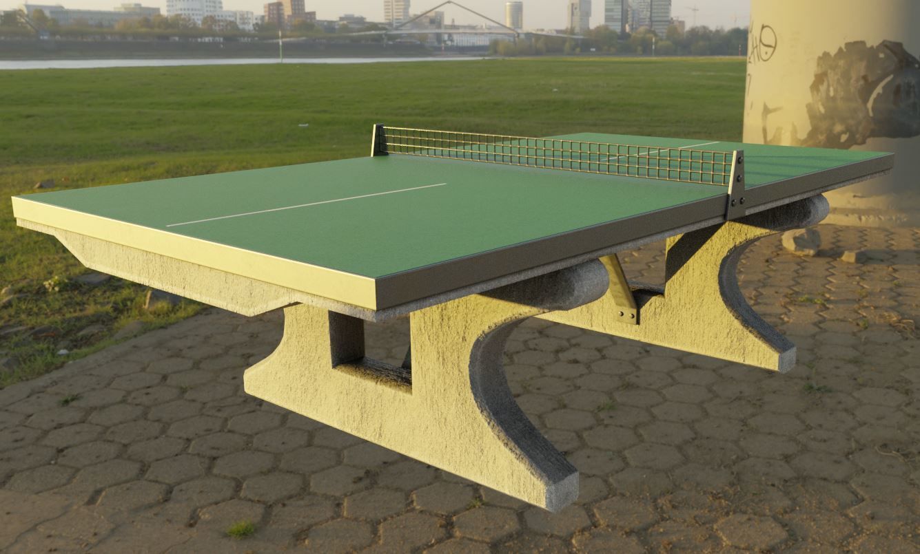 Ping Pong Table 1 For Outside With Concrete Foundation Low-poly 3D model_4