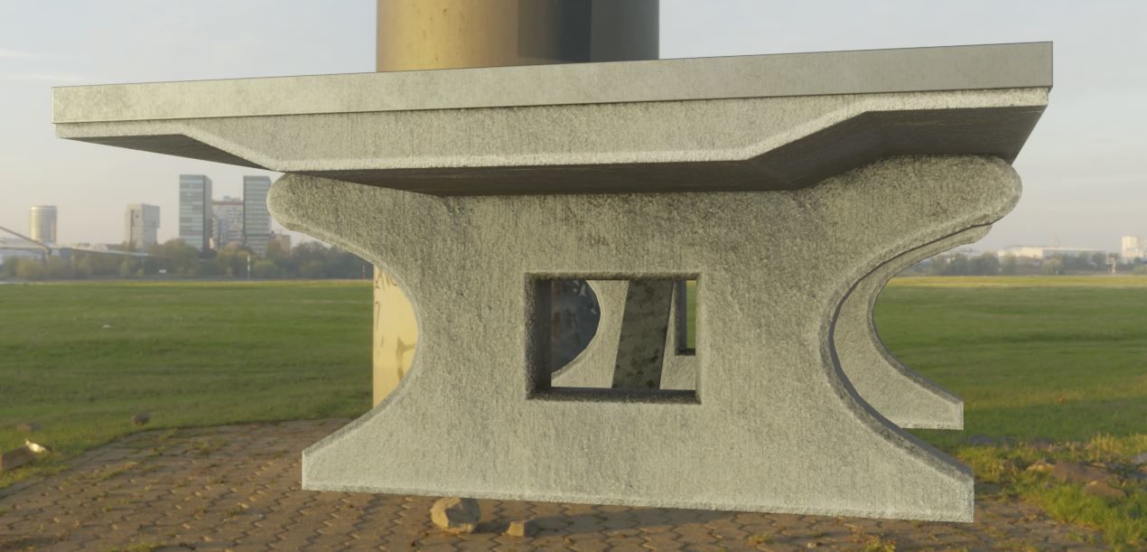 Ping Pong Table 1 For Outside With Concrete Foundation Low-poly 3D model_6