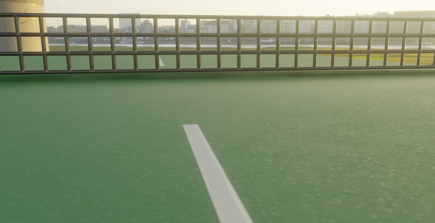 Ping Pong Table 1 For Outside With Concrete Foundation Low-poly 3D model_13