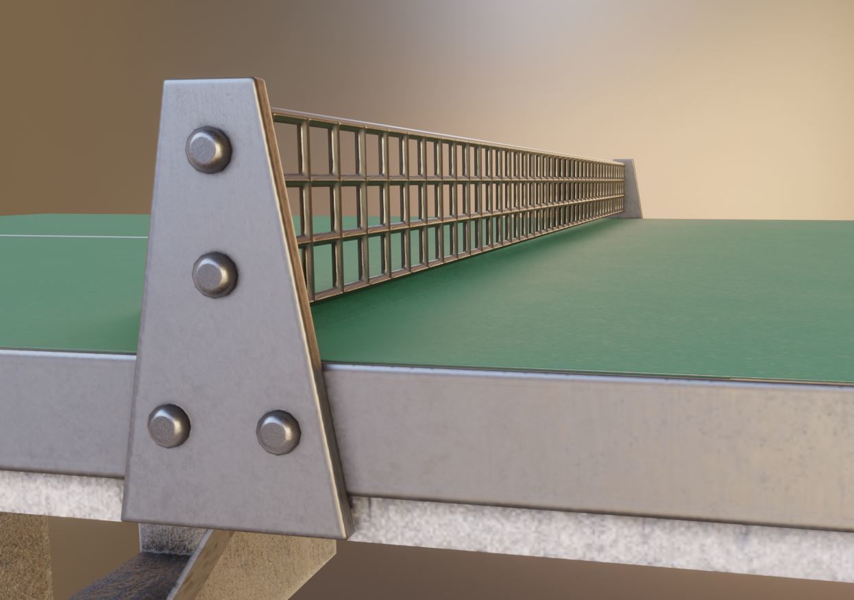 Ping Pong Table 1 For Outside With Concrete Foundation Low-poly 3D model_9