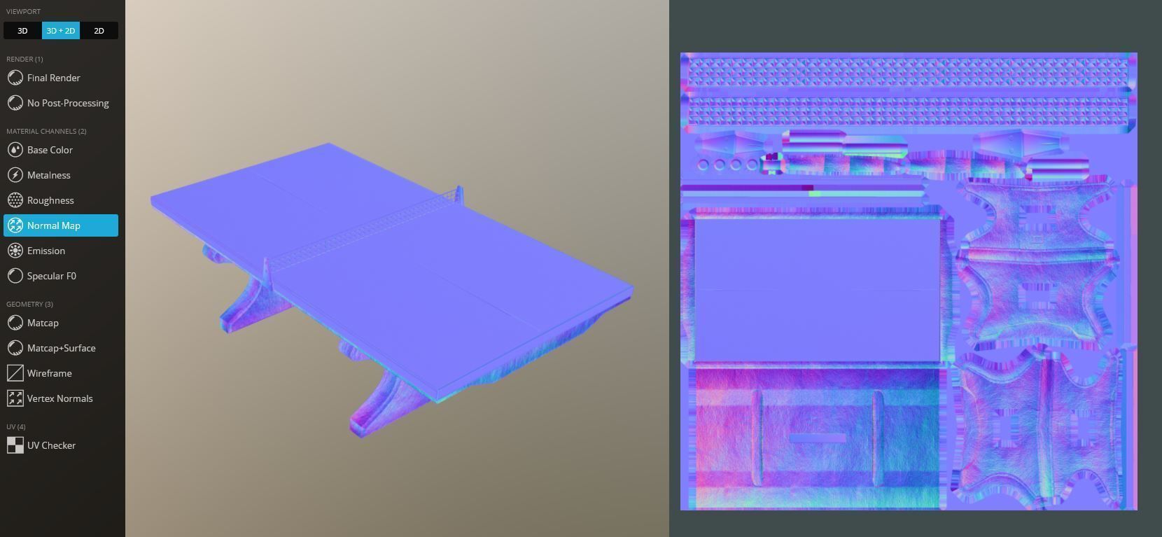 Ping Pong Table 1 For Outside With Concrete Foundation Low-poly 3D model_28